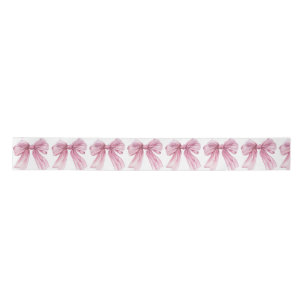 Sparkle Pink Coquette Bow 1st Satin Ribbon
