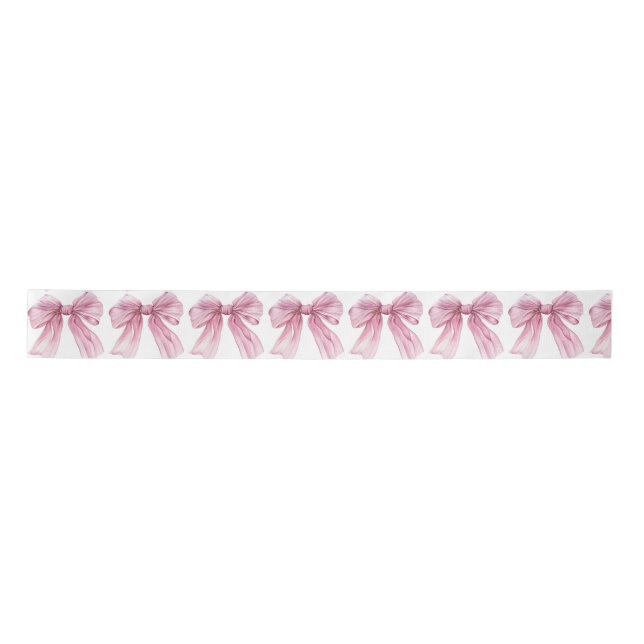 Sparkle Pink Coquette Bow 1st Satin Ribbon (Front)
