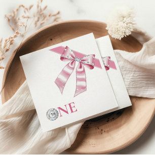 Sparkle Pink Coquette Bow  Napkin