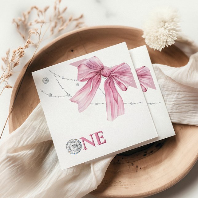 Sparkle Pink Coquette Bow  Napkin (Creator Uploaded)