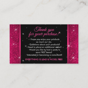 Sparkle Pink Crown Jewellery Accessories Thank You Business Card