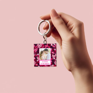 Sparkle Pink Hearts I Text Back Immediately Key Ring