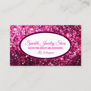 Sparkle Pink white Glitz Glam Starlust light Business Card