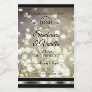 Sparkle Platinum Glitter Product Label Jewels Logo