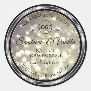 Sparkle Platinum Glitter Product Label Jewels Logo