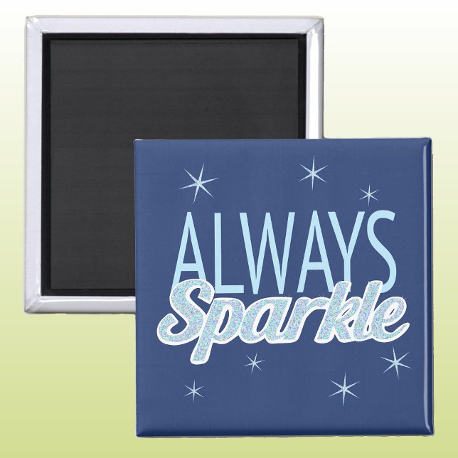 Sparkle quote blue glitter effect text magnet (Creator Uploaded)