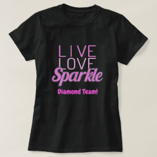 Sparkle quote glitter effect pink add text T-Shirt