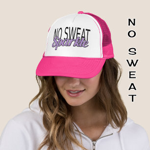Sparkle quote purple glitter effect text trucker hat