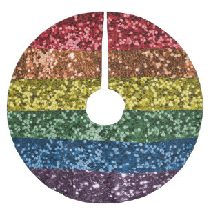 Sparkle Rainbow Glitter Sequin Glam Trendy Brushed Polyester Tree Skirt