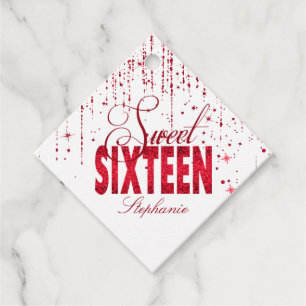 Sparkle Red, Sweet 16 Favour Tags