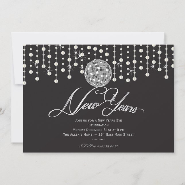 Sparkle Ring in the New Years EVE Invitation (Front)