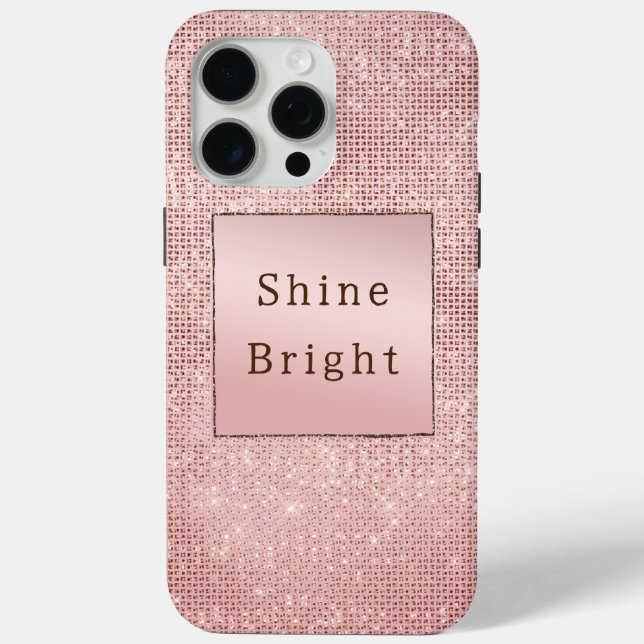 Sparkle Rose Gold Glam Brown Glitter  Case-Mate iPhone Case (Back)