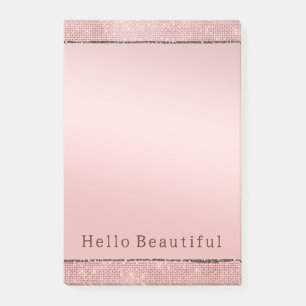 Sparkle Rose Gold Glam Brown Glitter  Post-it Notes