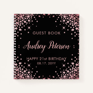 Sparkle Rose Gold Glitter 21st Birthday Guest Book