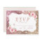 Sparkle rose gold glitter and floral wedding RSVP