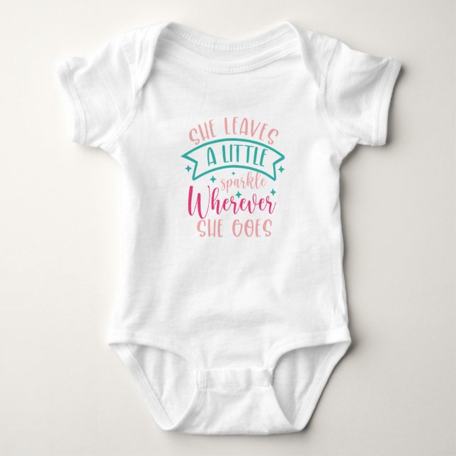 Sparkle Saying Girl Baby Bodysuit (Front)
