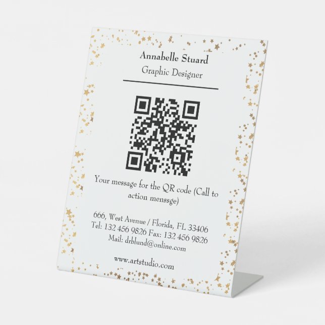 Sparkle Scan QR code to Business Pedestal Sign (Front)