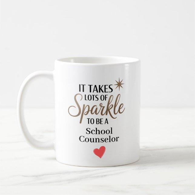 Sparkle School Counsellor Personalised Coffee Mug (Left)