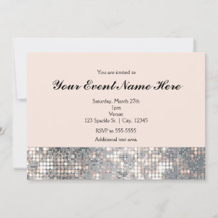 Sparkle Sequins Glamour Wedding Invitation Card