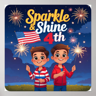 Sparkle & Shine 4th Festive Poster Print