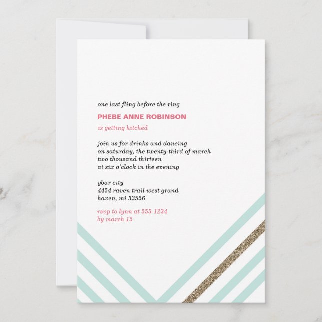Sparkle & Shine - Bachelorette Party Invitation (Front)