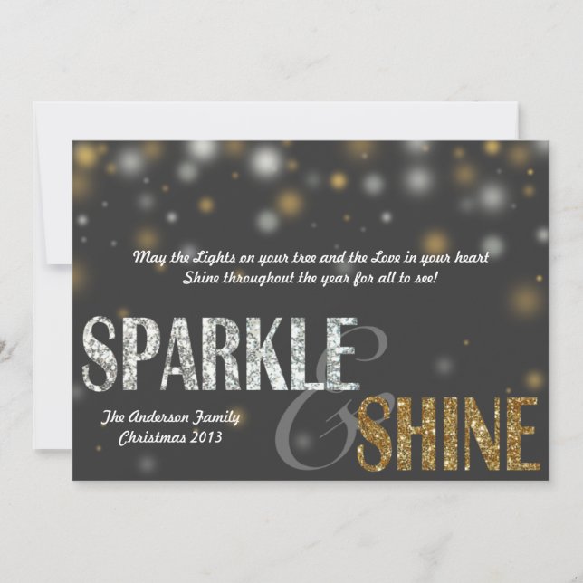 Sparkle & Shine Modern Holiday Card (Front)