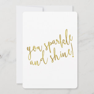 Sparkle Shine Quote Faux Gold Foil Glitter Invitation