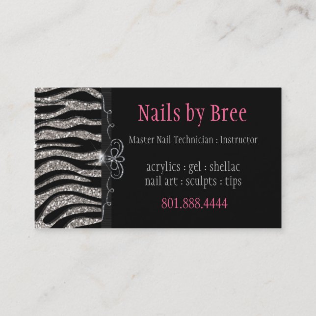 Sparkle & Shine Zebra : Business Card (Front)