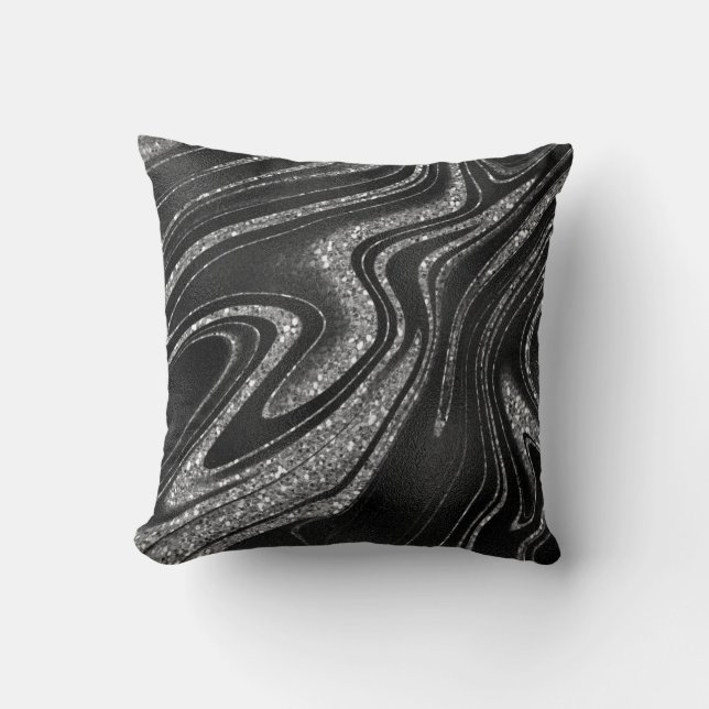 Sparkle Silver Glitter  Cushion (Front)