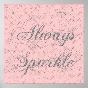 Sparkle Silver Glitter Poster