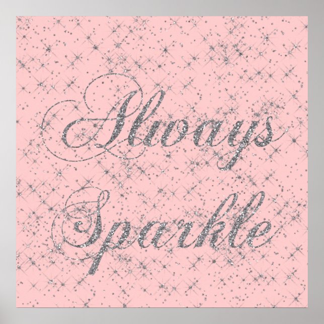 Sparkle Silver Glitter Poster (Front)