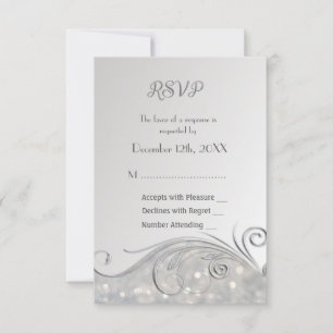 Sparkle Silver RSVP 25th Anniversary Card