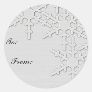 Sparkle Snowflake Design Classic Round Sticker