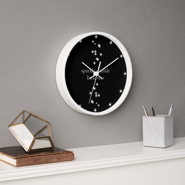 Sparkle Sparkle Little Star Black Starlight Clock (Office)