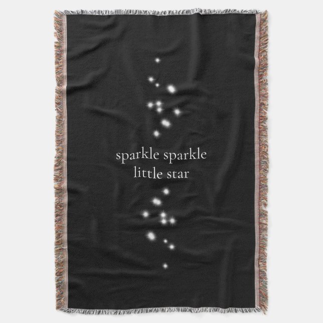 Sparkle Sparkle Little Star Black Starlight Throw Blanket (Front Vertical)
