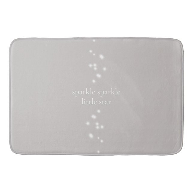 Sparkle Sparkle Little Star Silver Grey Starlight Bath Mat (Front)