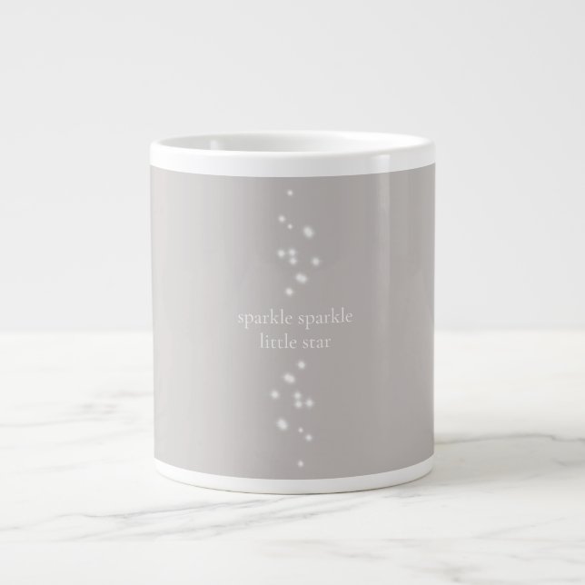 Sparkle Sparkle Little Star Silver Grey Starlight Large Coffee Mug (Front)