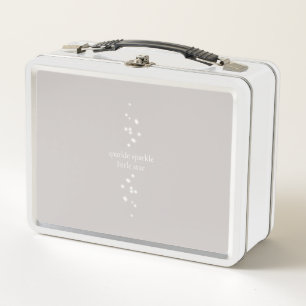 Sparkle Sparkle Little Star Silver Grey Starlight Metal Lunch Box