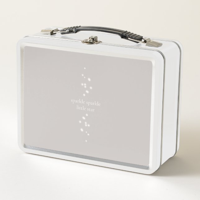 Sparkle Sparkle Little Star Silver Grey Starlight Metal Lunch Box (Front)