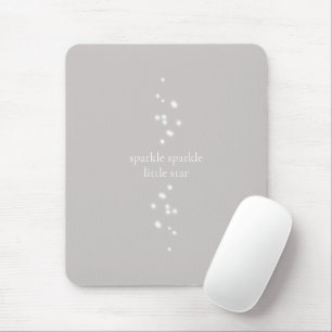 Sparkle Sparkle Little Star Silver Grey Starlight Mouse Pad