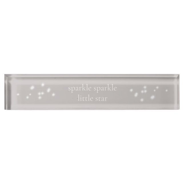 Sparkle Sparkle Little Star Silver Grey Starlight Nameplate (Front)