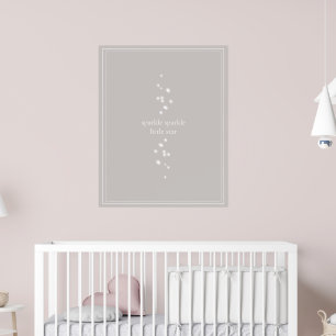 Sparkle Sparkle Little Star Silver Grey Starlight Poster