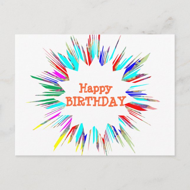 Sparkle Splash n Change Font / your own Text Postcard (Front)