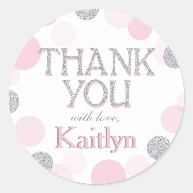 Sparkle Sprinkle Dots Thank You Label (Front)