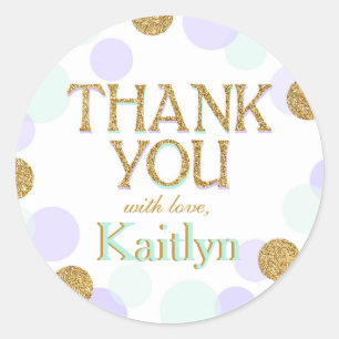 Sparkle Sprinkle Dots Thank You Label