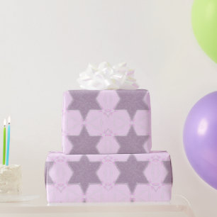 Sparkle Star of David blush bat mitzvah Wrapping Paper