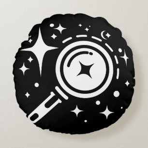 Sparkle stars, Beacon of the Limitless Digital Era Round Cushion