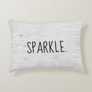 SPARKLE Text On Birch Tree Accent Pillow
