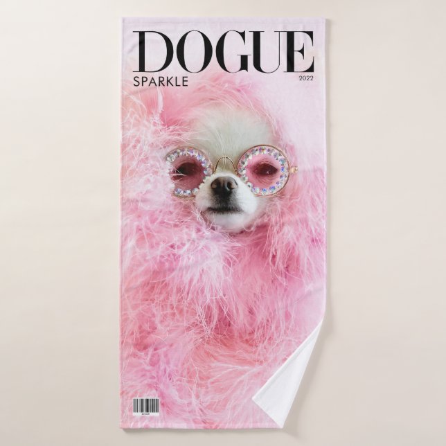Sparkle The Tiny Chi | Dog Lover Custom Dogue Bath Towel (Bath Towel)