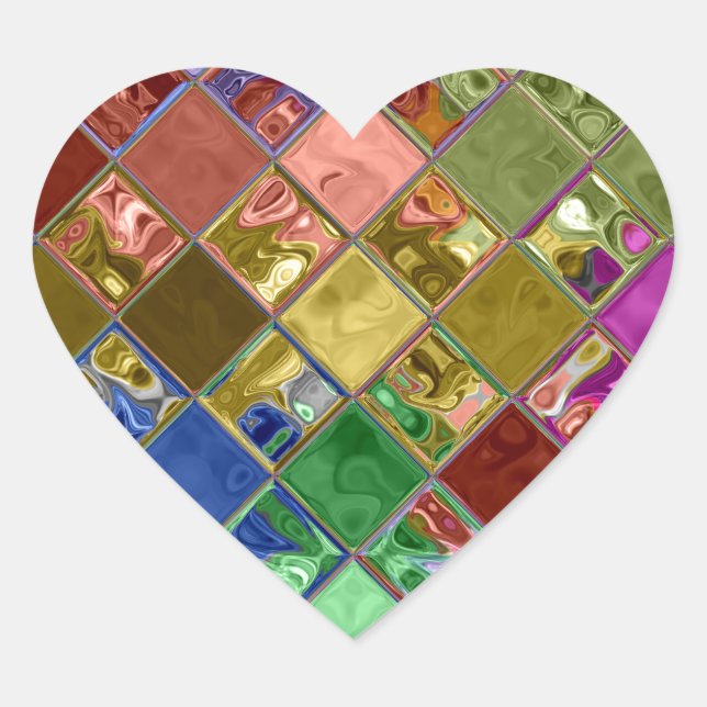 Sparkle Tiles Mosaic Art Heart Sticker (Front)